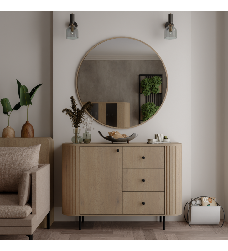 Jasnobrązowa komoda z szufladami w stylu nowoczesnym Ovalio 813