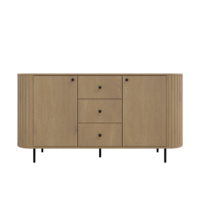 Jasnobrązowa, szeroka komoda z szufladami w stylu nowoczesnym Ovalio 823