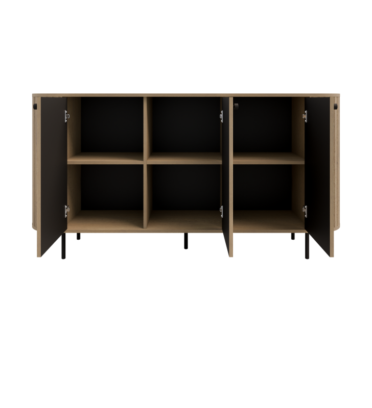 Jasnobrązowa, szeroka komoda w stylu nowoczesnym Ovalio 830