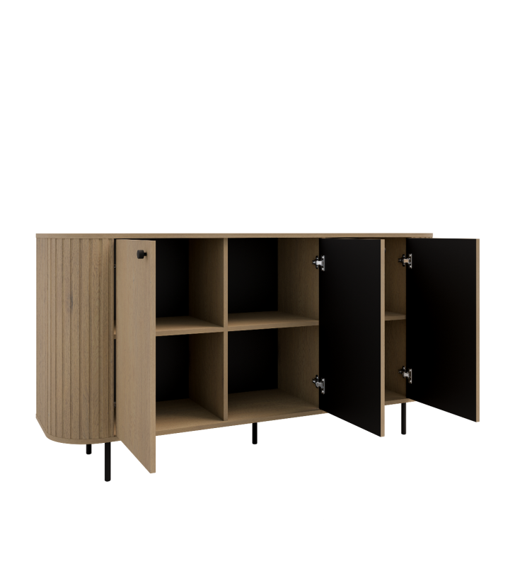 Jasnobrązowa, szeroka komoda w stylu nowoczesnym Ovalio 830