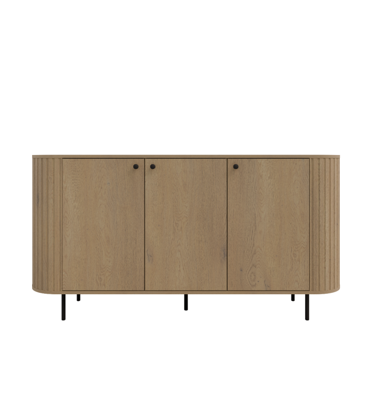 Jasnobrązowa, szeroka komoda w stylu nowoczesnym Ovalio 830