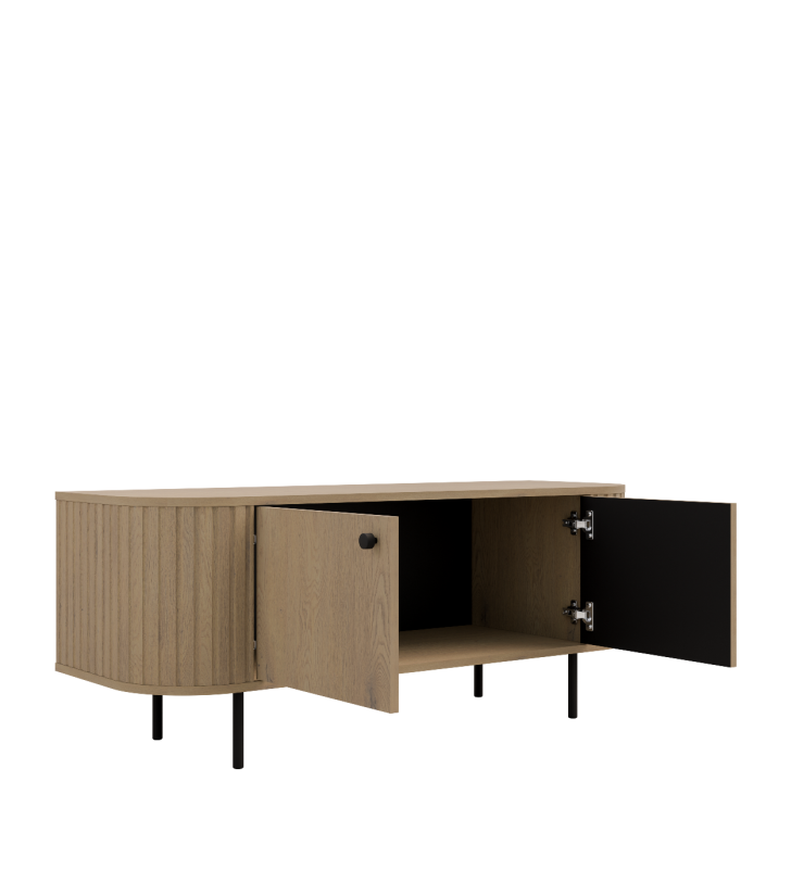 Jasnobrązowy stolik RTV stylu nowoczesnym Ovalio 302