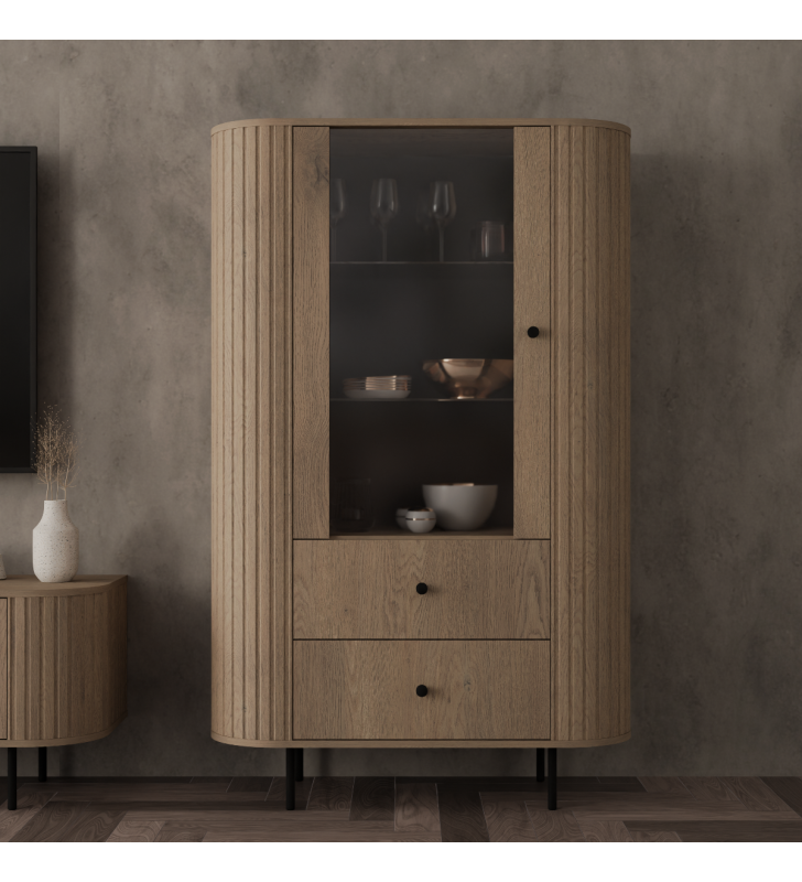 Jasnobrązowa witryna w stylu nowoczesnym Ovalio 112