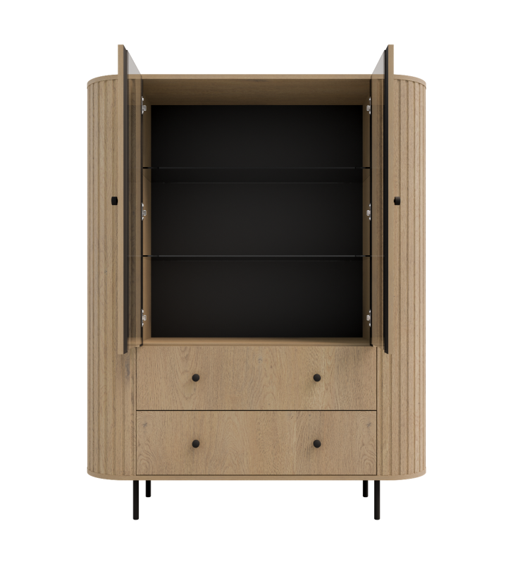 Jasnobrązowa, szeroka witryna w stylu nowoczesnym Ovalio 122