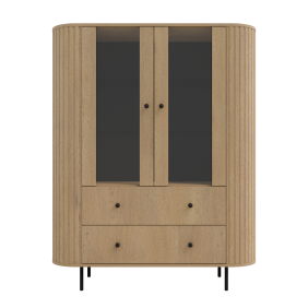 Jasnobrązowa, szeroka witryna w stylu nowoczesnym Ovalio 122