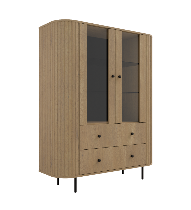 Jasnobrązowa, szeroka witryna w stylu nowoczesnym Ovalio 122