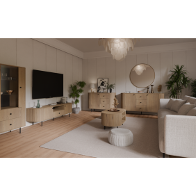 Zestaw jasnobrązowych mebli do salonu Ovalio 1