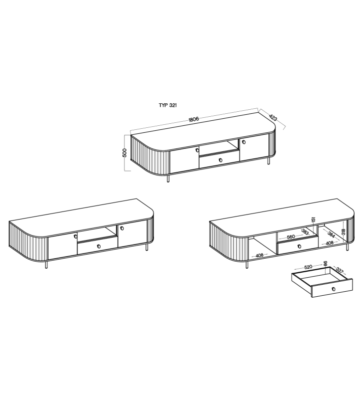 Zestaw jasnobrązowych mebli do salonu Ovalio 2