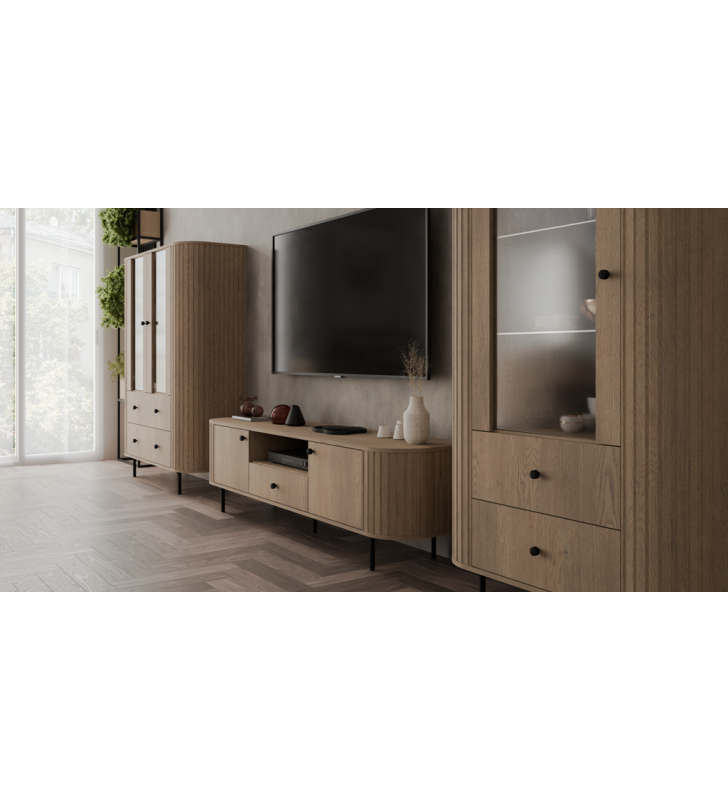 Zestaw jasnobrązowych mebli do salonu Ovalio 2