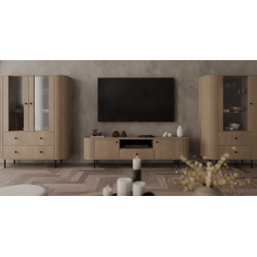 Zestaw jasnobrązowych mebli do salonu Ovalio 2