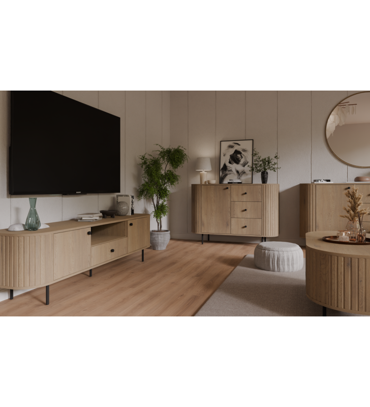 Zestaw jasnobrązowych mebli do salonu Ovalio 1