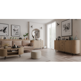 Zestaw jasnobrązowych mebli do salonu Ovalio 4