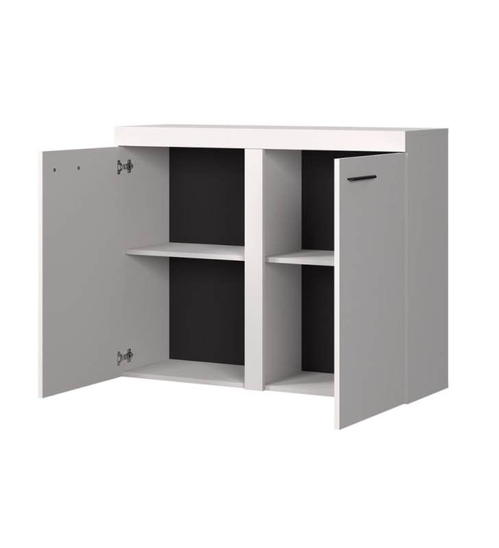 Biała, dwudrzwiowa komoda RUMBA