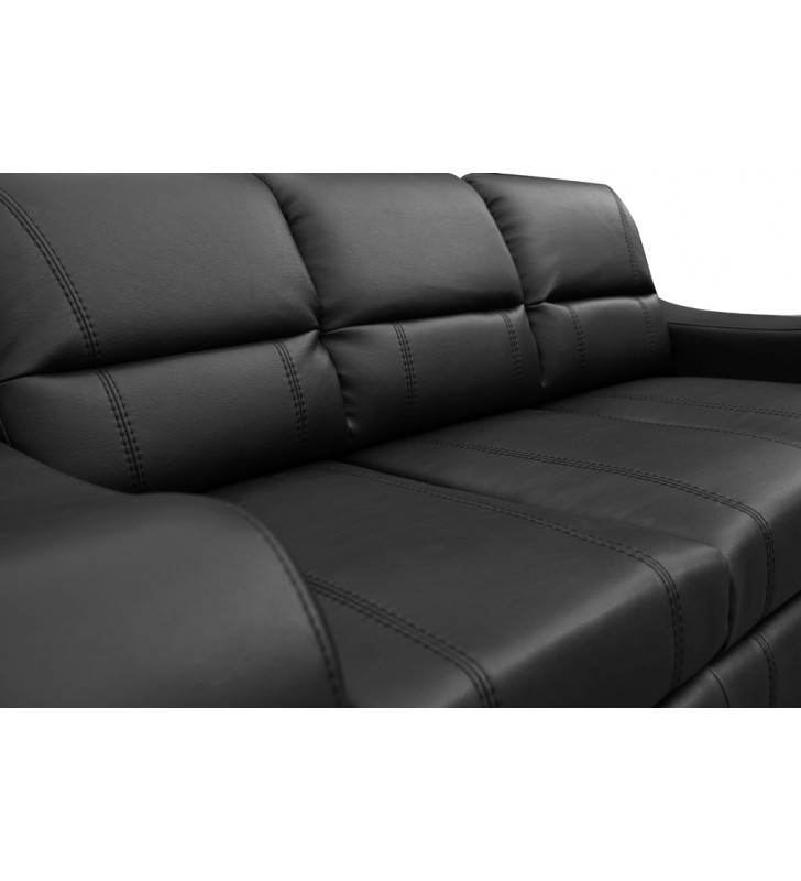Beżowa, rozkładana sofa z pojemnikiem na pościel i dwiema pufami Wenus