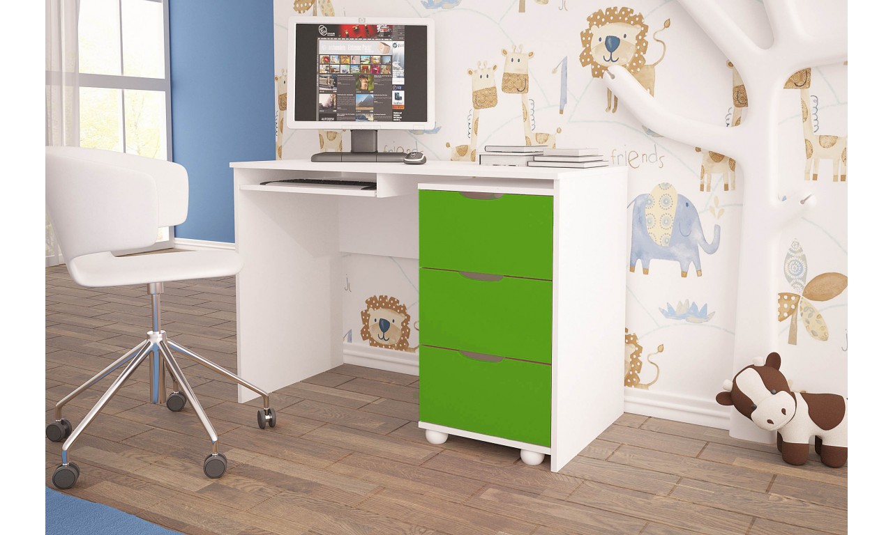 Zielone biurko do pokoju dziecięcego KMB1f