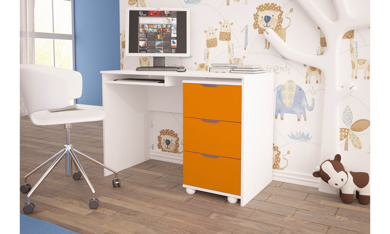 Pomarańczowe biurko do pokoju dziecięcego KMB1s