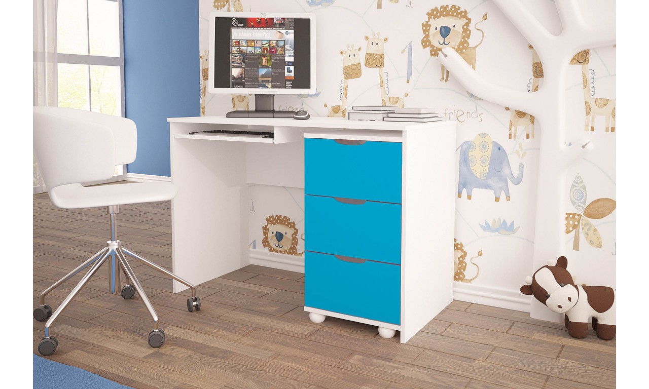 Niebieskie biurko do pokoju dziecięcego KMB1sm